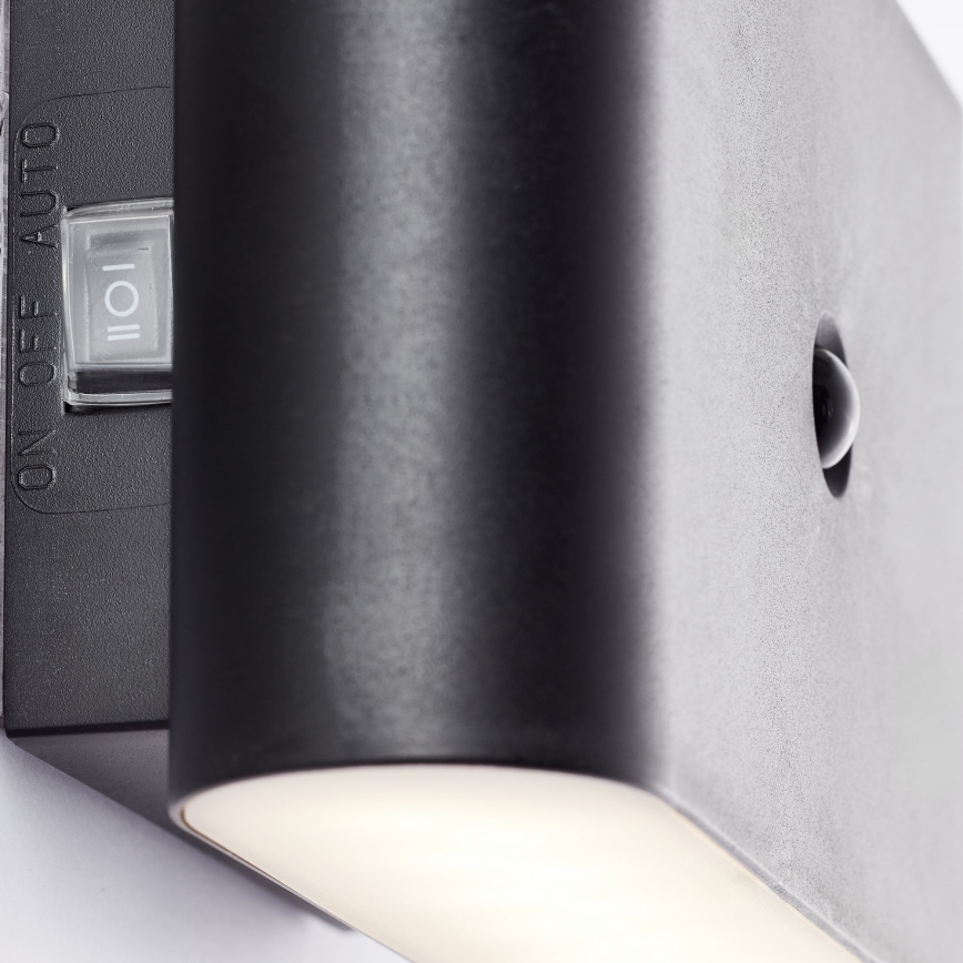 Brilliant - LED zewnętrzny akumulatorowy kinkiet z czujnikiem XINO LED/3W/5V IP44 czarny