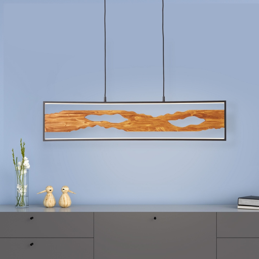 Brilliant - LED Żyrandol na lince CHAUMONT LED/20W/230V sosna - FSC certyfikowano