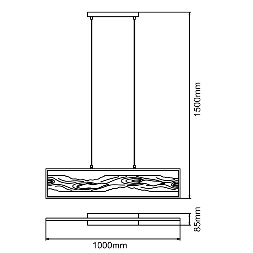 Brilliant - LED Żyrandol na lince CHAUMONT LED/20W/230V sosna - FSC certyfikowano