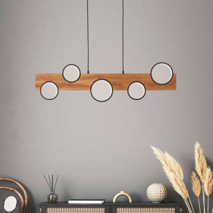 Brilliant - LED Żyrandol na lince CHEESY LED/34W/230V sosna - FSC certyfikowano