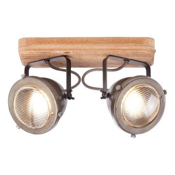 Brilliant - Oprawa punktowa CARMEN WOOD 2xGU10/5W/230V eukaliptus