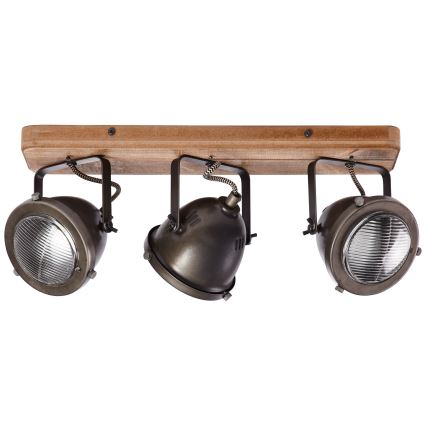 Brilliant - Oprawa punktowa CARMEN WOOD 3xGU10/5W/230V brązowa