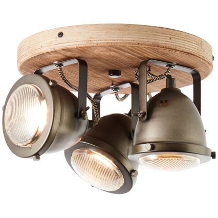 Brilliant - Oprawa punktowa CARMEN WOOD 3xGU10/5W/230V eukaliptus
