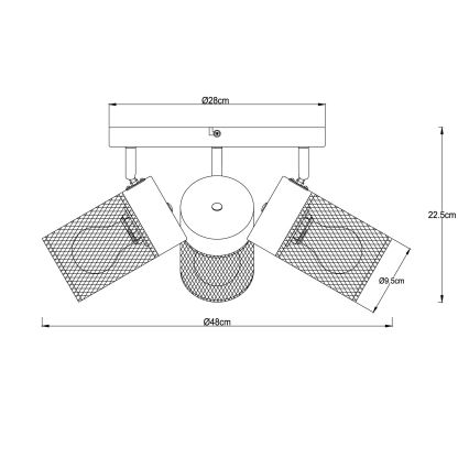Brilliant - Oprawa punktowa KAMOLO 3xE27/40W/230V czarna