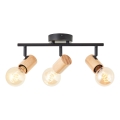 Brilliant - Oprawa punktowa KERRY 3xE27/40W/230V czarna/bambus
