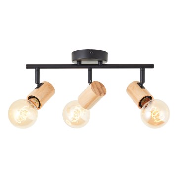 Brilliant - Oprawa punktowa KERRY 3xE27/40W/230V czarna/bambus