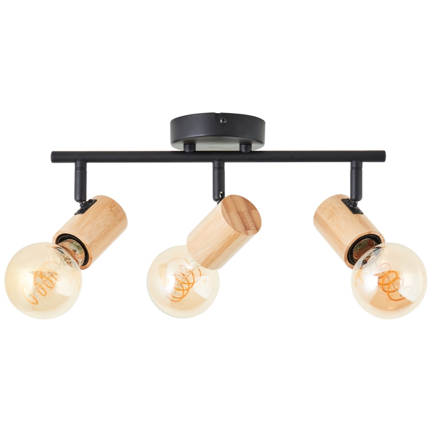 Brilliant - Oprawa punktowa KERRY 3xE27/40W/230V czarna/bambus