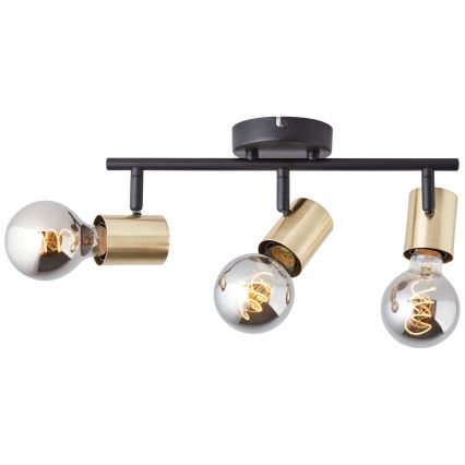 Brilliant - Oprawa punktowa KERRY 3xE27/40W/230V czarna/mosiężna