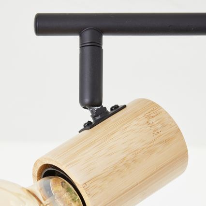 Brilliant - Oprawa punktowa KERRY 6xE27/40W/230V czarny/bambus