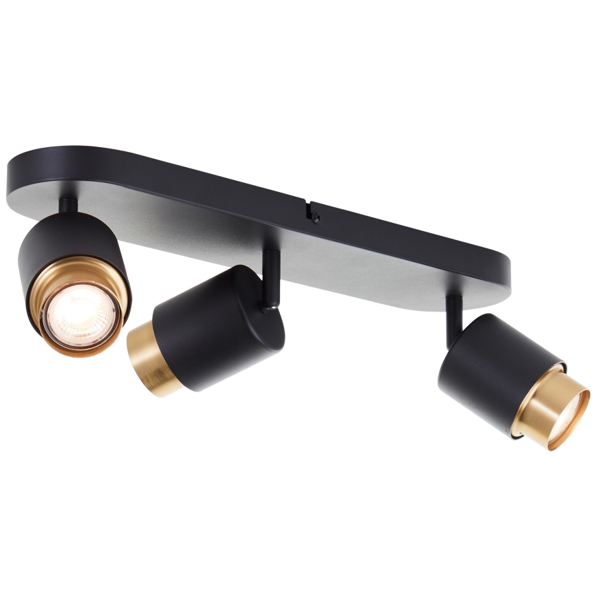 Brilliant - Oprawa punktowa LED COVELO 3xGU10/5W/230V czarna/złota