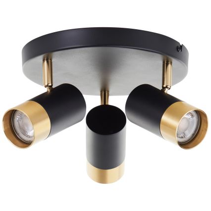 Brilliant - Oprawa punktowa LED VIGOLO 3xGU10/5W/230V czarny/złoty