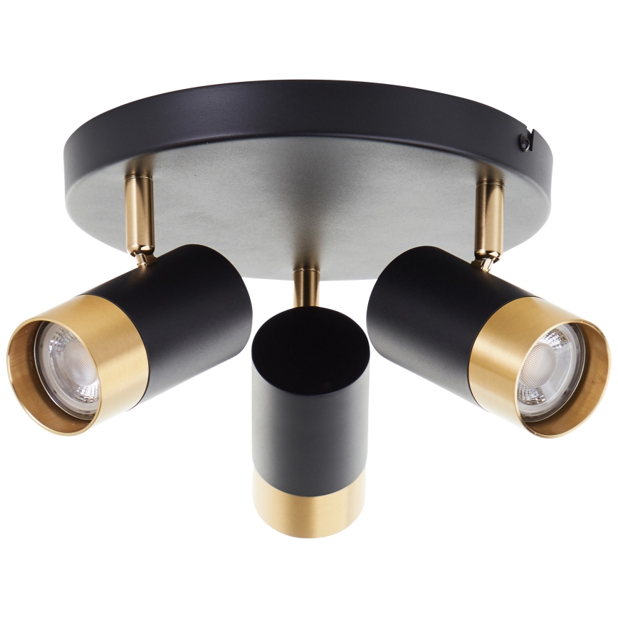 Brilliant - Oprawa punktowa LED VIGOLO 3xGU10/5W/230V czarny/złoty