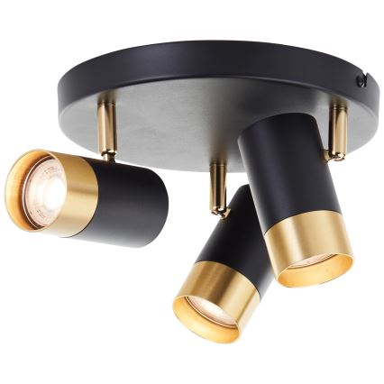 Brilliant - Oprawa punktowa LED VIGOLO 3xGU10/5W/230V czarny/złoty