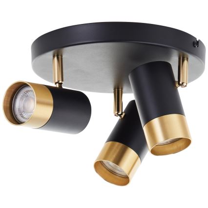 Brilliant - Oprawa punktowa LED VIGOLO 3xGU10/5W/230V czarny/złoty