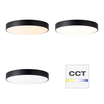 Brilliant - LED Ściemnialna lampa sufitowa SLIMLINE LED/60W/230V 3000-6500K średnica 49 cm czarna + pilot zdalnego sterowania