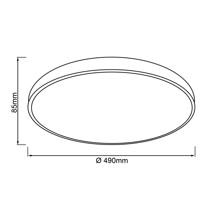 Brilliant - LED Ściemnialna lampa sufitowa SLIMLINE LED/60W/230V 3000-6500K średnica 49 cm czarna + pilot zdalnego sterowania