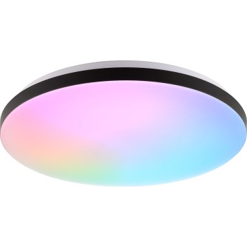 Brilliant - Ściemnialna lampa sufitowa RGBW LIVIO LED/20W/230V 3000-6500K śr. 49 cm czarny + zdalne sterowanie