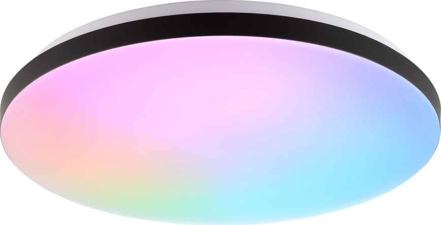Brilliant - Ściemnialna lampa sufitowa RGBW LIVIO LED/20W/230V 3000-6500K śr. 49 cm czarny + zdalne sterowanie