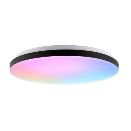 Brilliant - Ściemnialna lampa sufitowa RGBW LIVIO LED/20W/230V 3000-6500K śr. 49 cm czarny + zdalne sterowanie