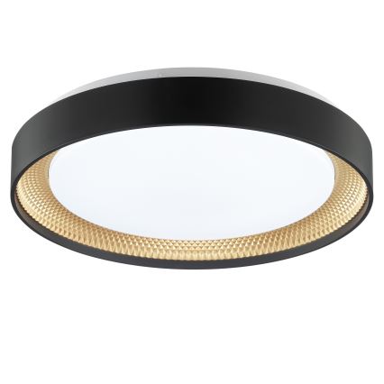 Brilliant - Ściemnialna lampa sufitowa WALDO LED/24W/230V 3000-6500K śr. 38,5 cm czarny/złoty + pilot zdalnego sterowania