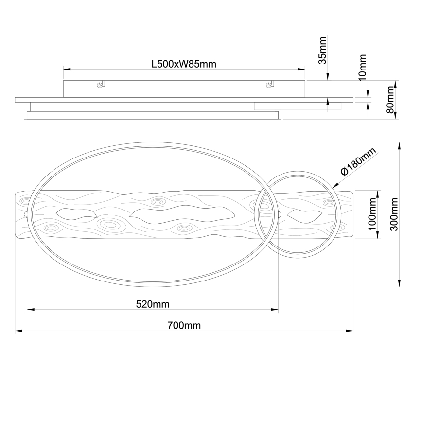 Brilliant - ściemnialna lampa sufitowa LED PIRUS LED/30W/230V 30x70 cm figowiec kauczukowy