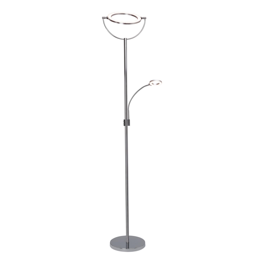 Brilliant - ściemniana lampa podłogowa LED DEMIAN 2xLED/12W/230V chrom błyszczący