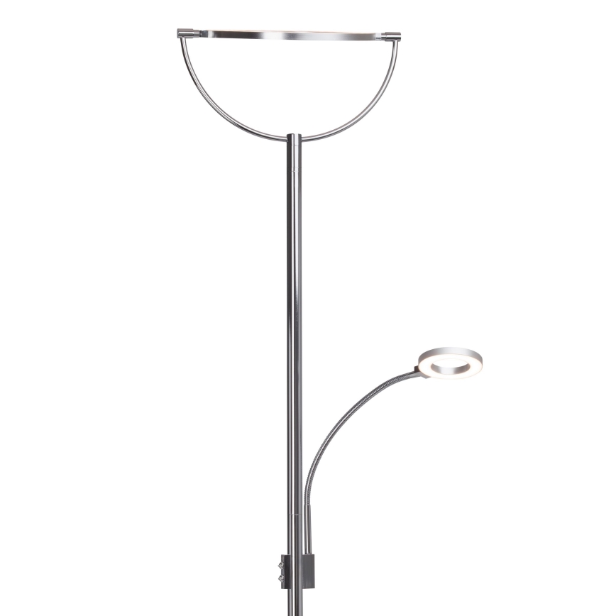 Brilliant - ściemniana lampa podłogowa LED DEMIAN 2xLED/12W/230V chrom błyszczący