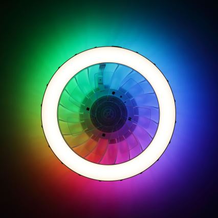 Brilliant - LED RGBW Regulowany sufitowy wentylator z oświetleniem FANORA LED/30W/230V 2700-6500K śr. 46 cm biały + pilot zdalnego sterowania