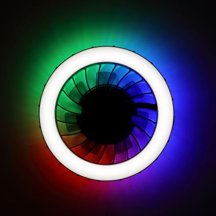 Brilliant - LED RGBW Regulowany sufitowy wentylator z oświetleniem FANORA LED/30W/230V 2700-6500K śr. 46 cm czarny + pilot do zdalnego sterowania