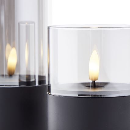 Brilliant - ZESTAW 3x ŚWIEC LED BOUGIE LED/2xAA IP44 czarne/przydymione