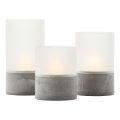 Brilliant - ZESTAW 3x świeca BOUGIE LED/2xAA IP44 szary/biały