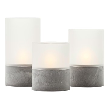 Brilliant - ZESTAW 3x świeca BOUGIE LED/2xAA IP44 szary/biały