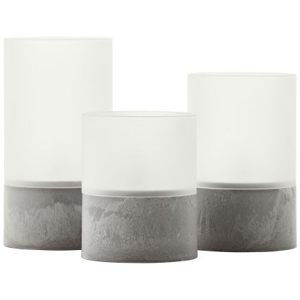Brilliant - ZESTAW 3x świeca BOUGIE LED/2xAA IP44 szary/biały