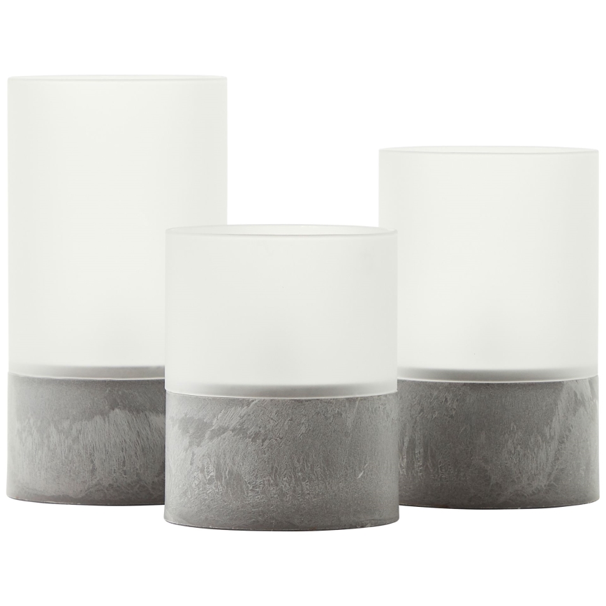 Brilliant - ZESTAW 3x świeca BOUGIE LED/2xAA IP44 szary/biały