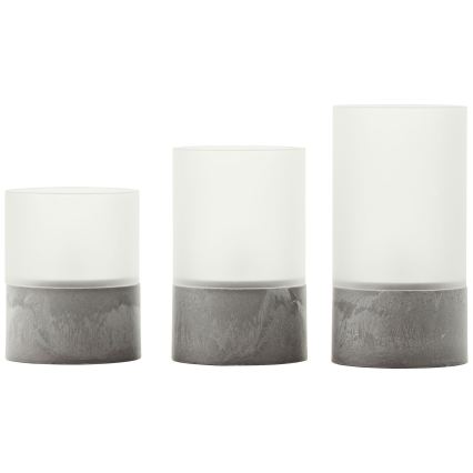 Brilliant - ZESTAW 3x świeca BOUGIE LED/2xAA IP44 szary/biały