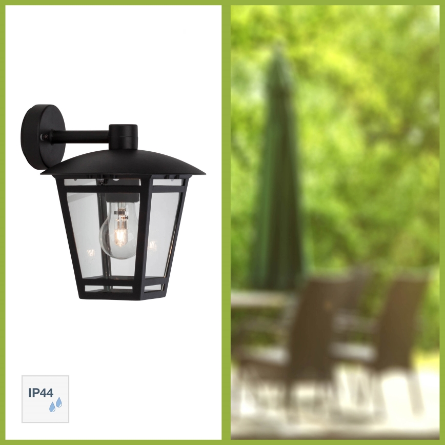 Brilliant - Zewnętrzny kinkiet RILEY 1xE27/40W/230V IP44 czarny