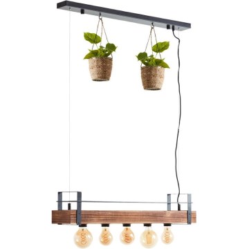 Brilliant - Żyrandol na lince BANKWOOD 5xE27/28W/230V topola