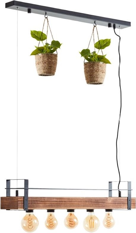 Brilliant - Żyrandol na lince BANKWOOD 5xE27/28W/230V topola