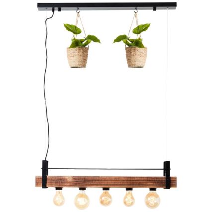 Brilliant - Żyrandol na lince BANKWOOD 5xE27/28W/230V topola