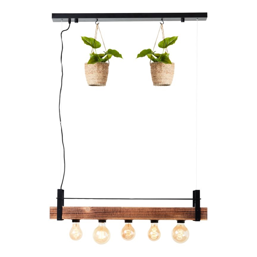 Brilliant - Żyrandol na lince BANKWOOD 5xE27/28W/230V topola