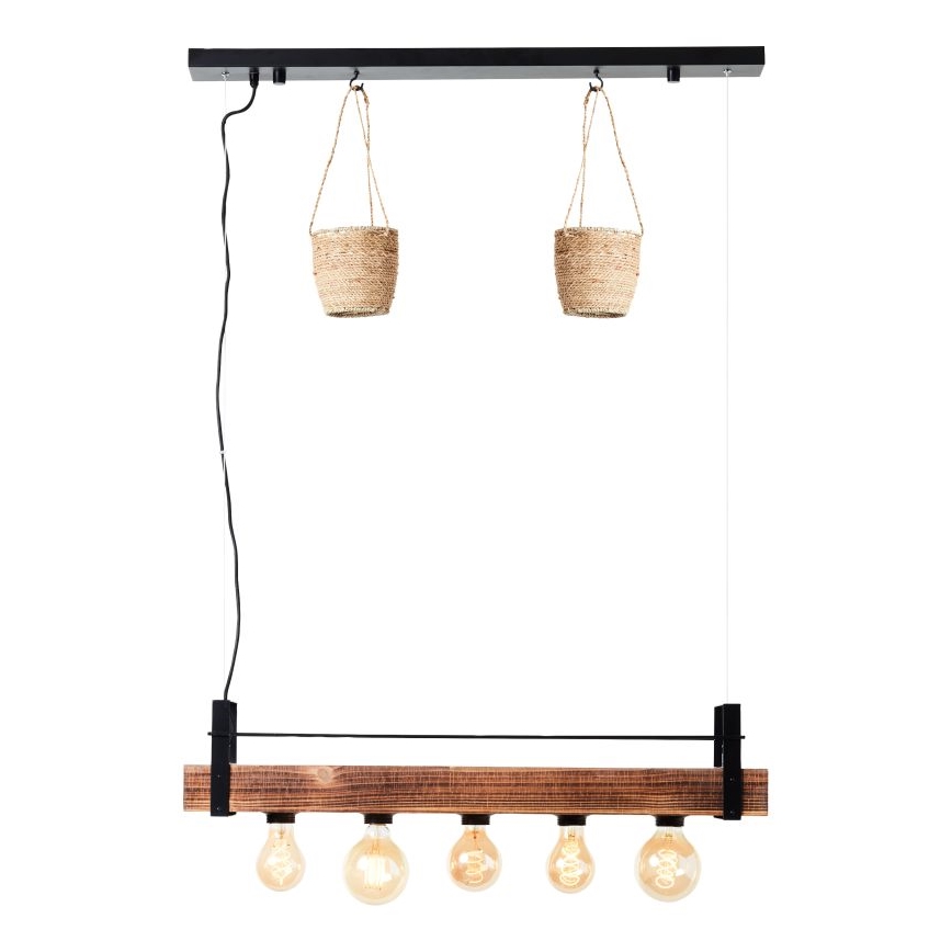 Brilliant - Żyrandol na lince BANKWOOD 5xE27/28W/230V topola