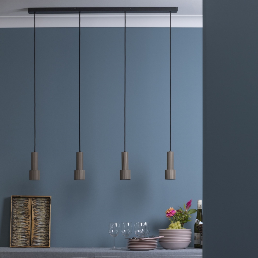 Brilliant - Żyrandol na lince CADIZ 4xGU10/10W/230V brąz