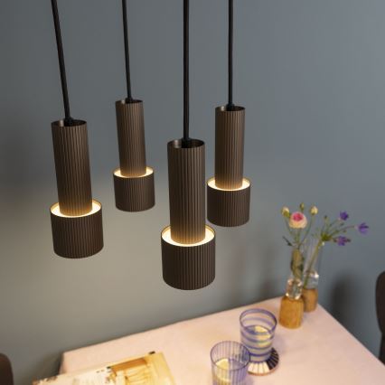 Brilliant - Żyrandol na lince CADIZ 4xGU10/10W/230V śr. 35 cm brąz