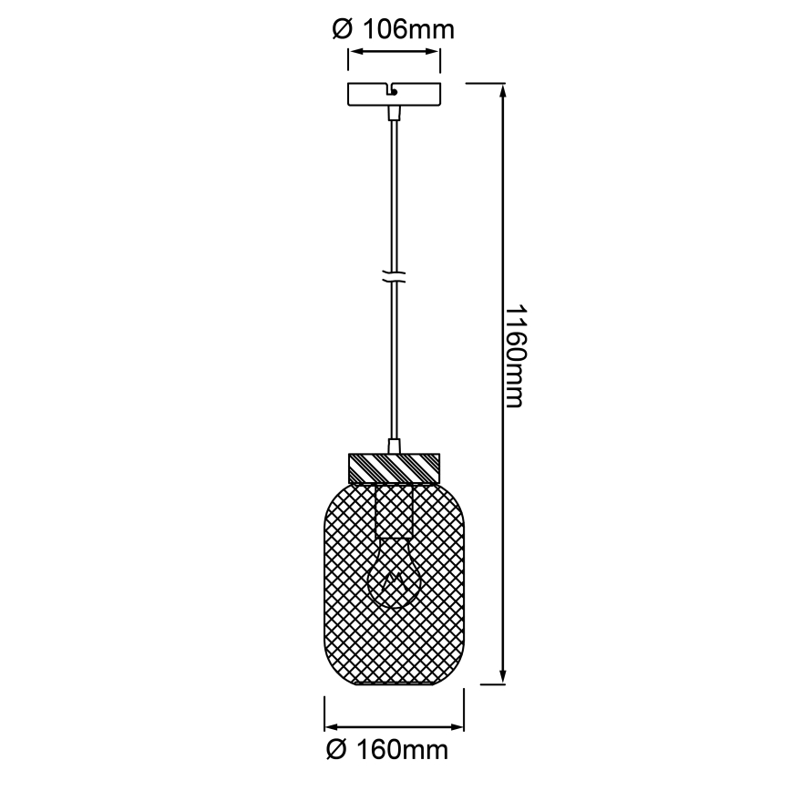 Brilliant - Żyrandol na lince GIADA 1xE27/40W/230V śr. 16 cm szary