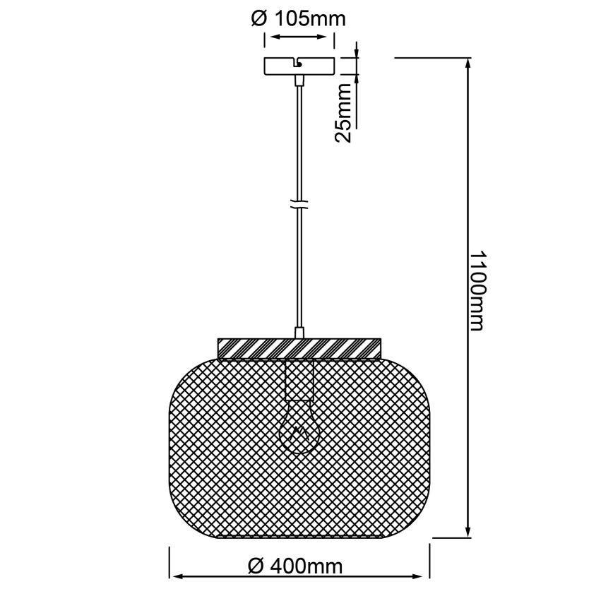 Brilliant - Żyrandol na lince GIADA 1xE27/40W/230V śr. 39 cm szary