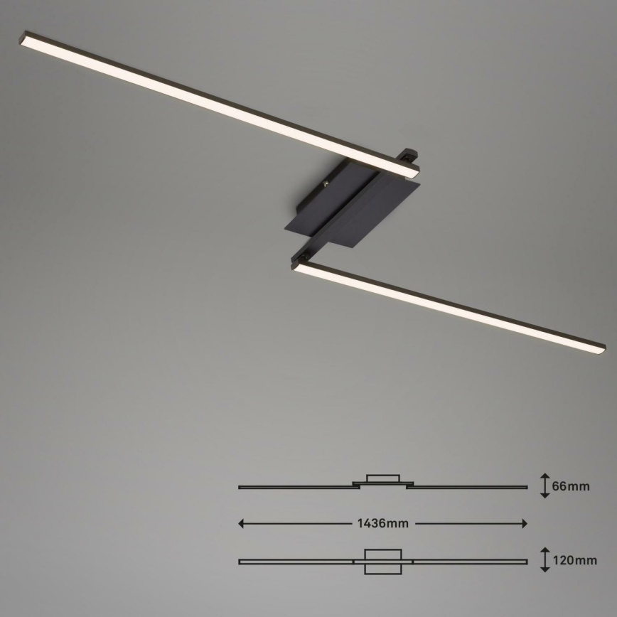 Brilo 3500-015 - LED Żyrandol natynkowy STAFF 2xLED/6W/230V czarny