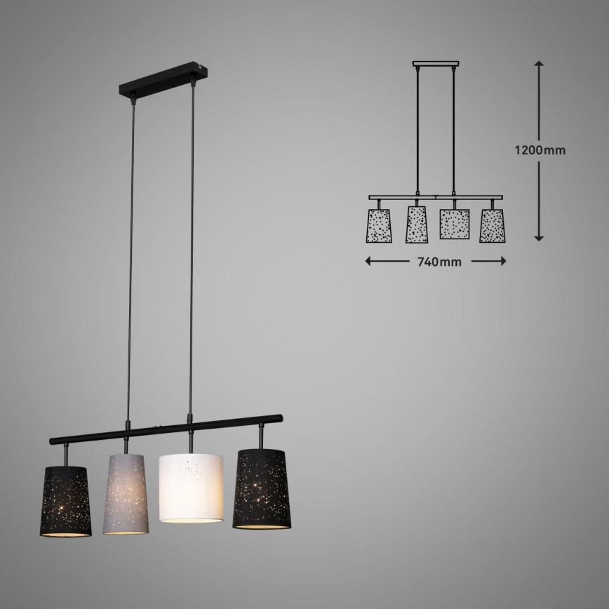 Brilo 4027-045 - Żyrandol na lince SHADES 4xE27/40W/230V