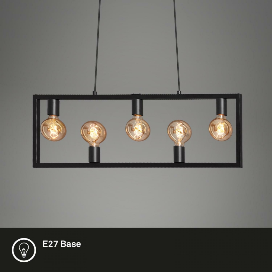 Brilo 4028-055 - Żyrandol na lince KOTAK VINTAGE 5xE27/40W/230V