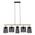 Brilo 4078-054 - Żyrandol na lince WOOD & STYLE 5xE27/60W/230V