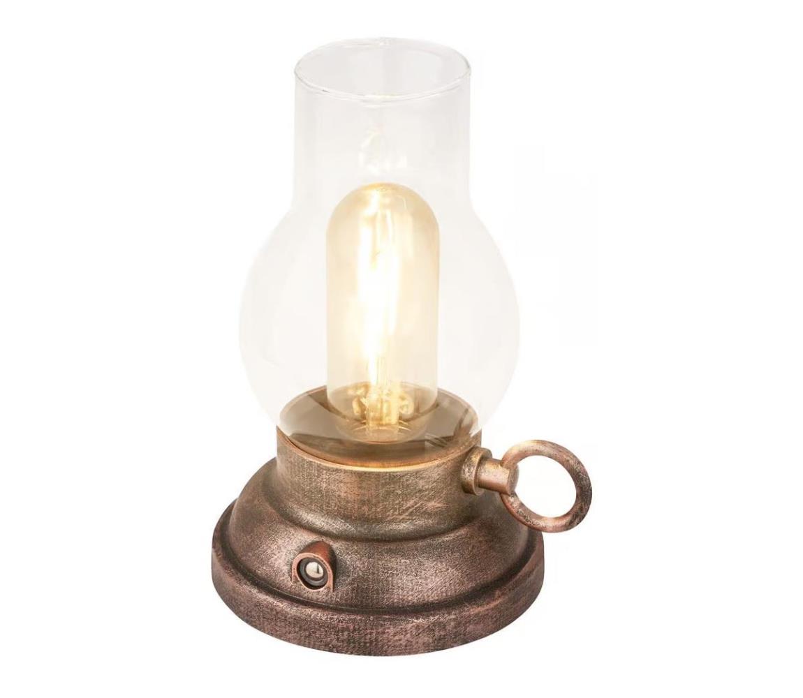 Brilo - ładowalna, ściemnialna lampka stołowa LED do użytku zewnętrznego KANEA LED/1,5W/5V IP44 1200mAh brązowa